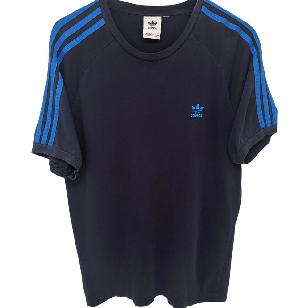 adidas T-Shirt Men's L Navy Blue Adicolor 3-Stripes California